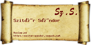 Szitár Sándor névjegykártya